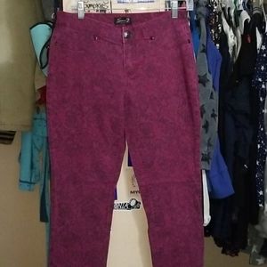 Seven jeans maroon with black lace print